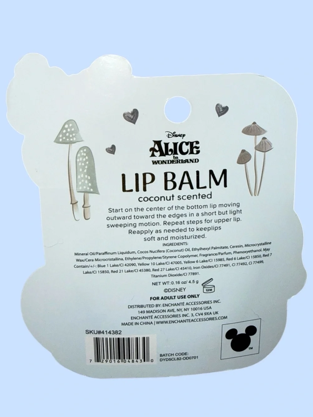 NWT Limited Edition- Disney’s Alice in Wonderland Coconut/ Vanilla Lip Balm Set